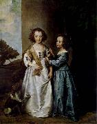 Anthony Van Dyck Portrait of Elizabeth and Philadelphia Wharton oil on canvas